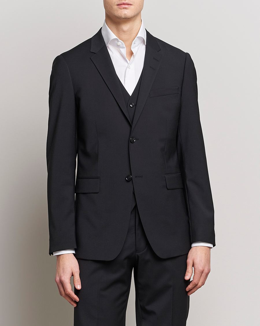 Heren | Pakjassen | Tiger of Sweden | Jerretts Wool Travel Suit Blazer Black