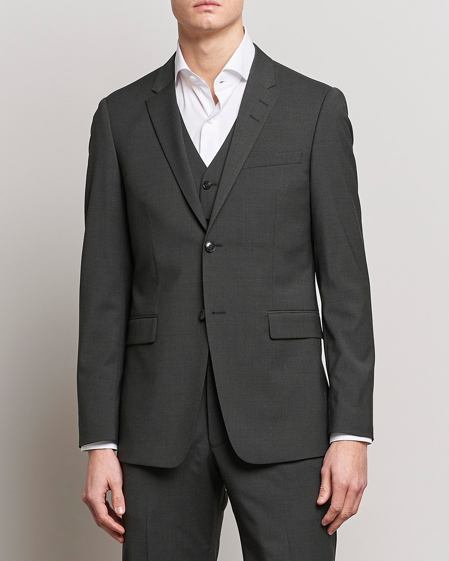 Heren | Business & Beyond | Tiger of Sweden | Jerretts Wool Travel Suit Blazer Olive Extreme