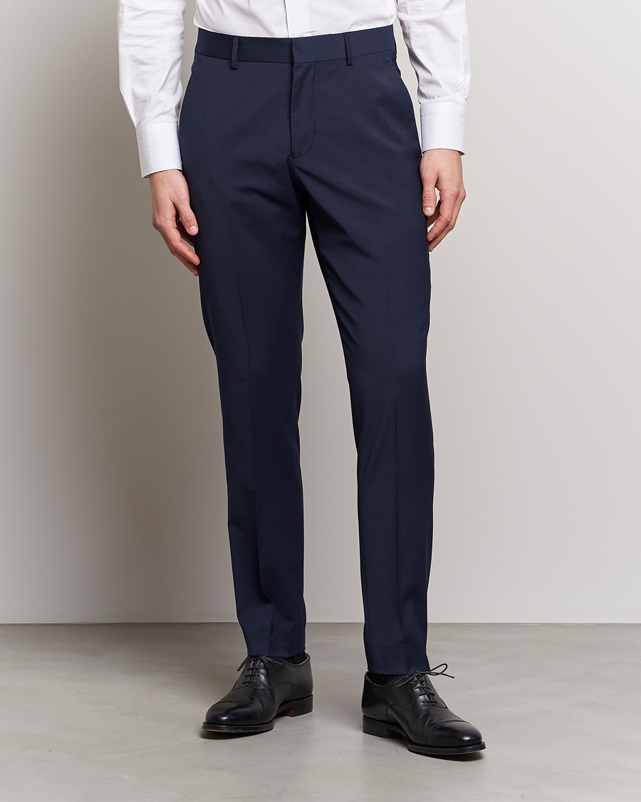 Men | Trousers | Tiger of Sweden | Tenuta Wool Travel Suit Trousers Royal Blue