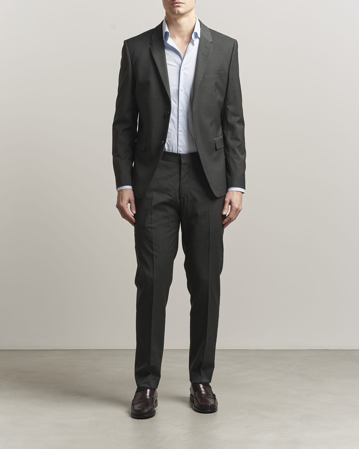 Heren | Broeken | Tiger of Sweden | Tenuta Wool Travel Suit Trousers Olive Extreme