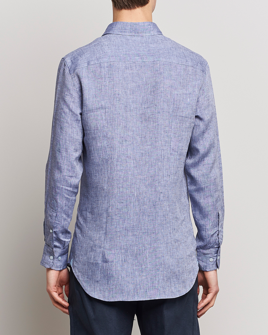 Heren | Overhemden | Etro | Linen Sport Shirt Dark Blue