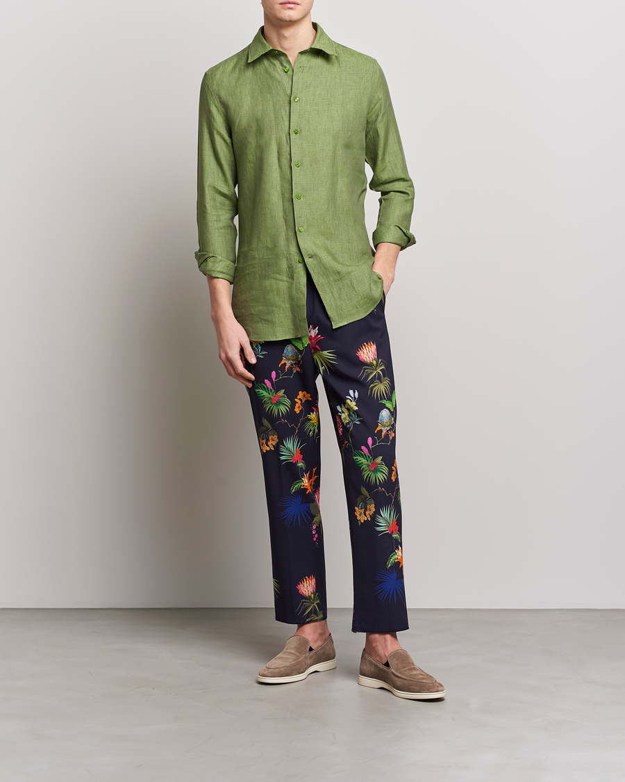 Heren | Broeken | Etro | Printed Casual Trousers Navy