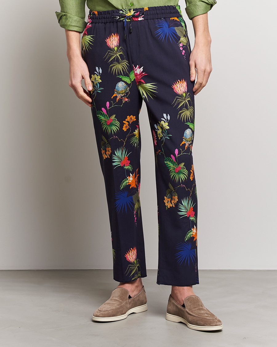 Heren | Broeken | Etro | Printed Casual Trousers Navy