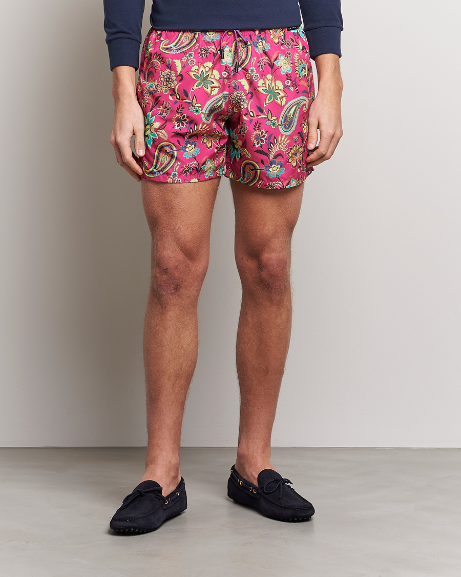 Heren | Zwembroek | Etro | Floreale Printed Swim Trunks Rosa