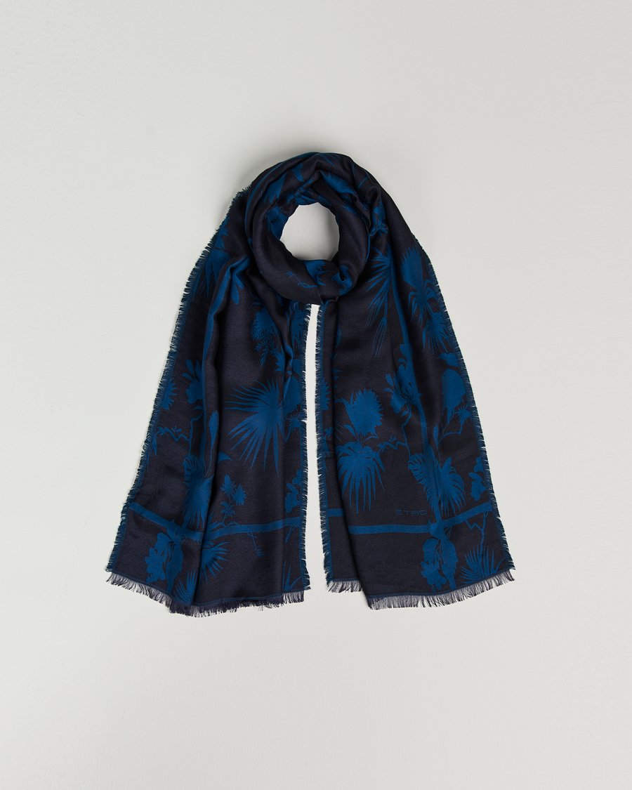 Heren | Etro Jacquard Floreale Scarf Navy | Etro | Jacquard Floreale Scarf Navy