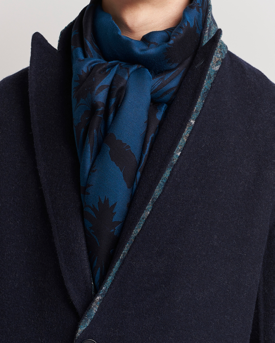 Heren | Etro Jacquard Floreale Scarf Navy | Etro | Jacquard Floreale Scarf Navy