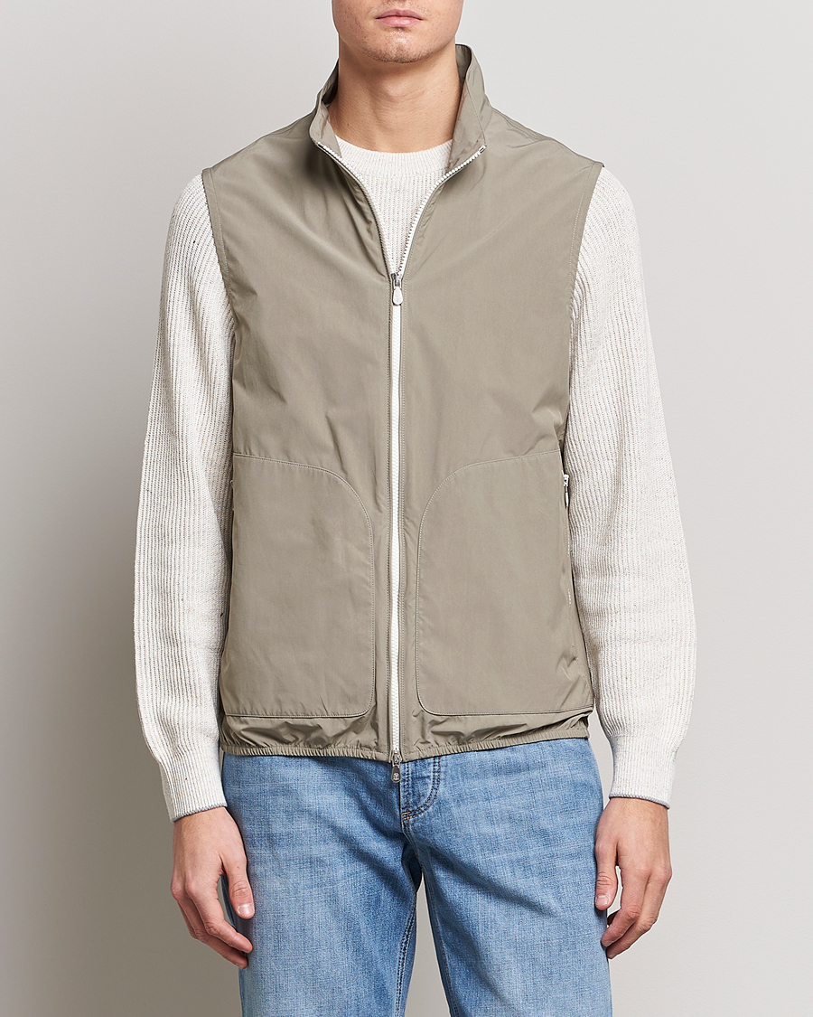 Heren | Gilets | Brunello Cucinelli | Lightweight Nylon Gilet Olive