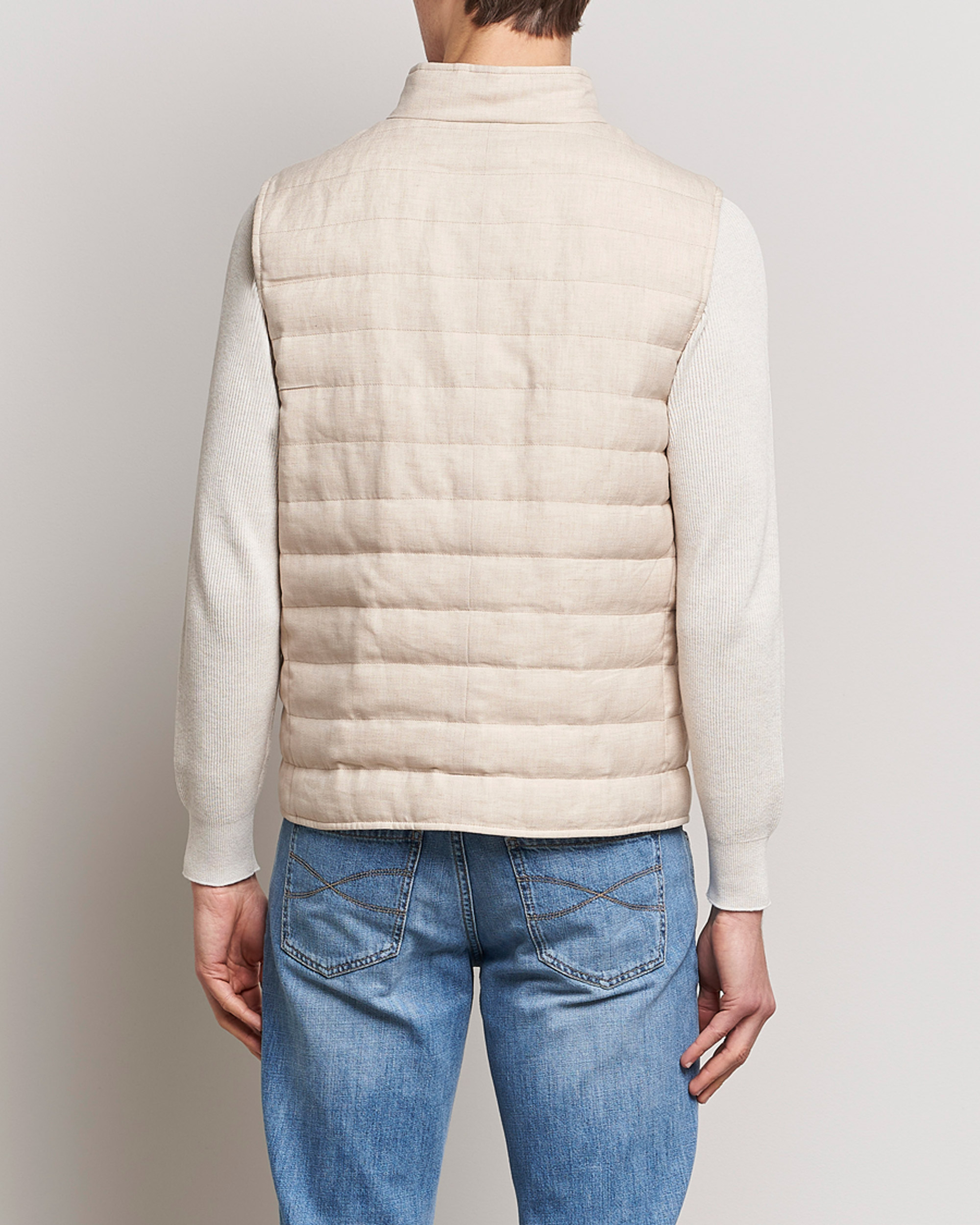 Heren | Gilets | Brunello Cucinelli | Cotton/Linen Gilet Light Beige