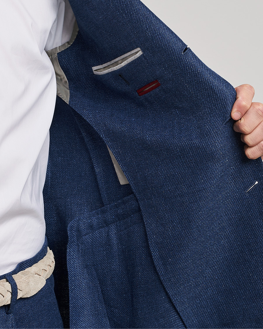 Heren | Pakken | Brunello Cucinelli | Linen/Silk Suit Royal Blue