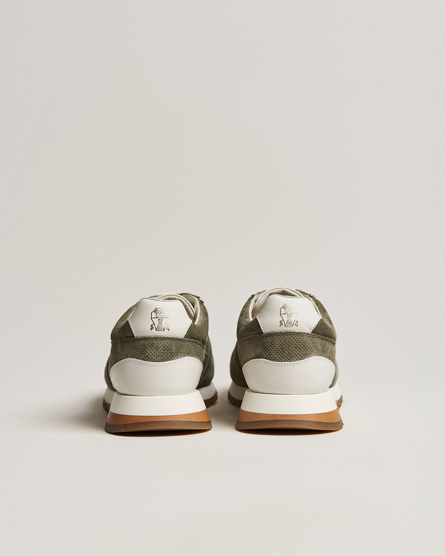 Heren | Brunello Cucinelli Perforated Running Sneakers Olive | Brunello Cucinelli | Perforated Running Sneakers Olive