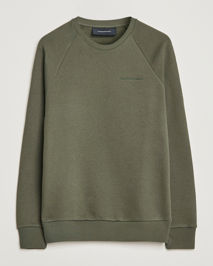 Heren | Truien | Peak Performance | Original Small Logo Crew Neck Sweatshirt Pine Needle