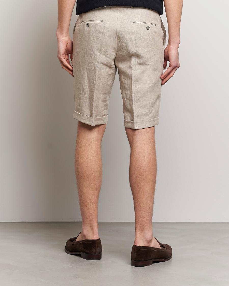 Heren | Korte broek | Oscar Jacobson | Declan Linen Shorts Beige