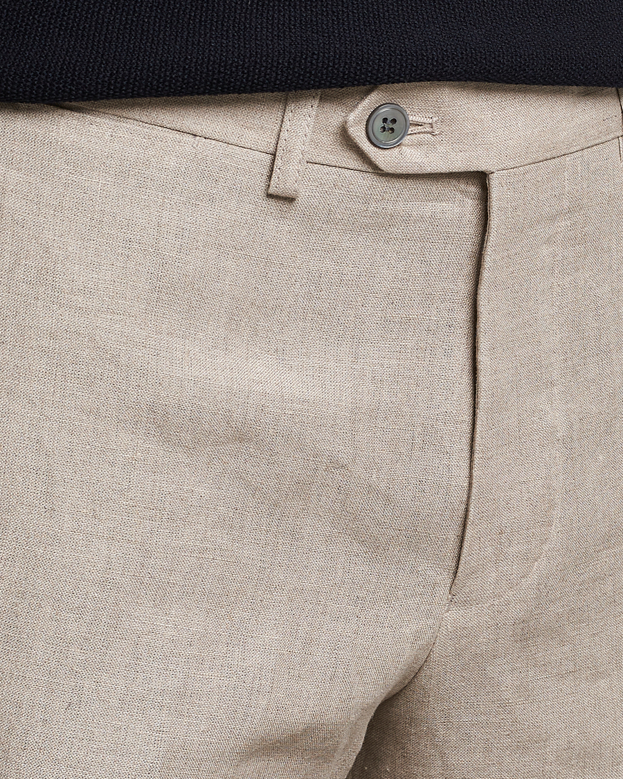 Heren | Korte broek | Oscar Jacobson | Declan Linen Shorts Beige