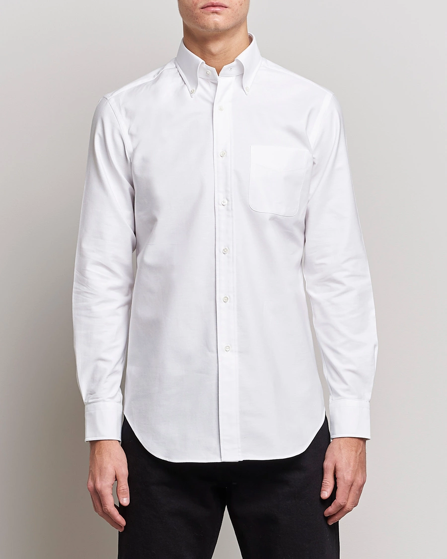 Heren | Kleding | Kamakura Shirts | Slim Fit Oxford BD Shirt White