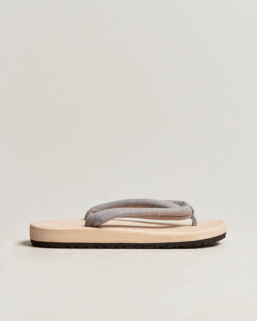 Heren | Sandalen slides | Beams Japan | Wooden Geta Sandals Light Grey