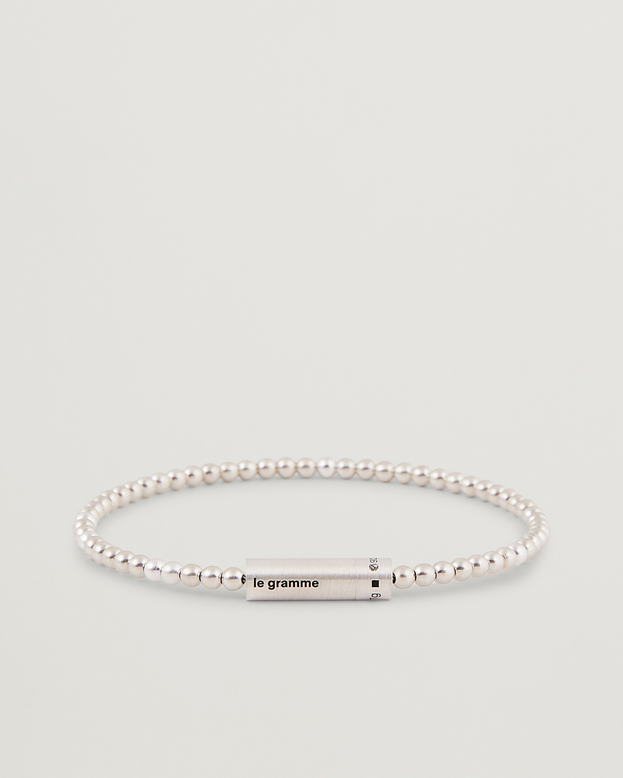 Heren | LE GRAMME Beads Bracelet Brushed Sterling Silver 11g | LE GRAMME | Beads Bracelet Brushed Sterling Silver 11g
