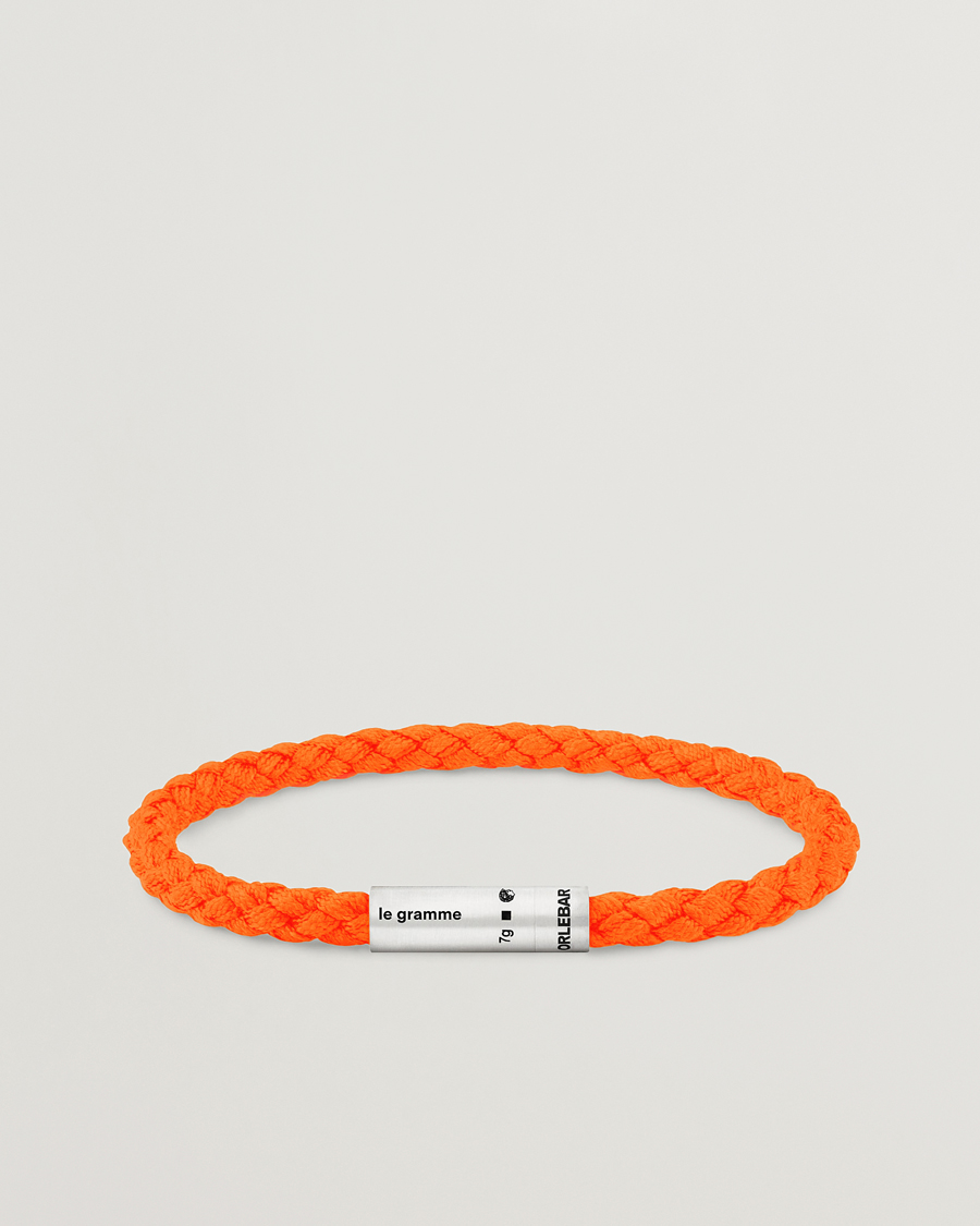 Heren | LE GRAMME X Orlebar Brown Nato Bracelet Orange/Sterling Silver | LE GRAMME | X Orlebar Brown Nato Bracelet Orange/Sterling Silver