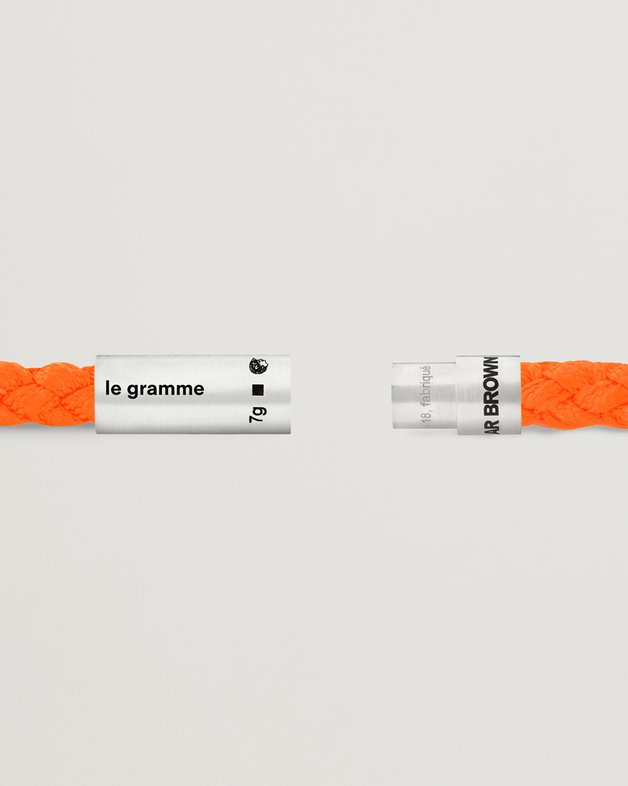 Heren | LE GRAMME | LE GRAMME | X Orlebar Brown Nato Bracelet Orange/Sterling Silver