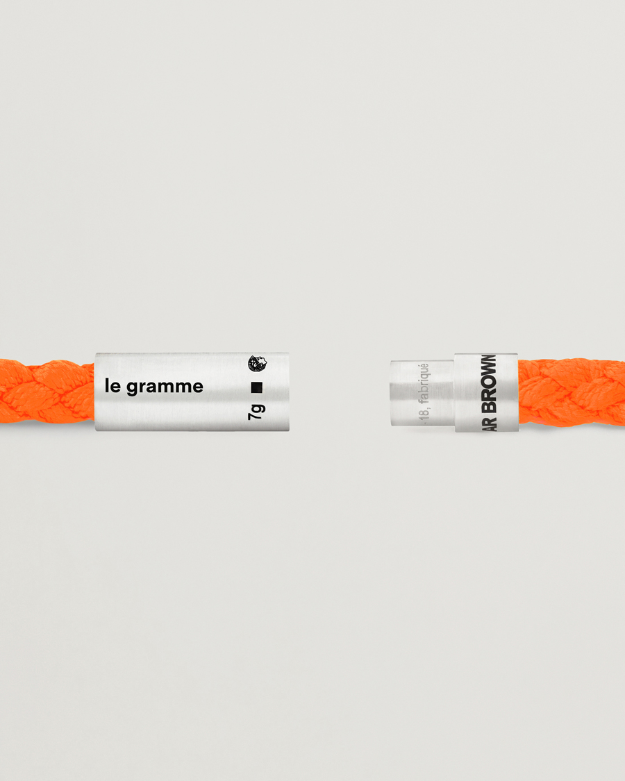 Heren | Contemporary Creators | LE GRAMME | X Orlebar Brown Nato Bracelet Orange/Sterling Silver