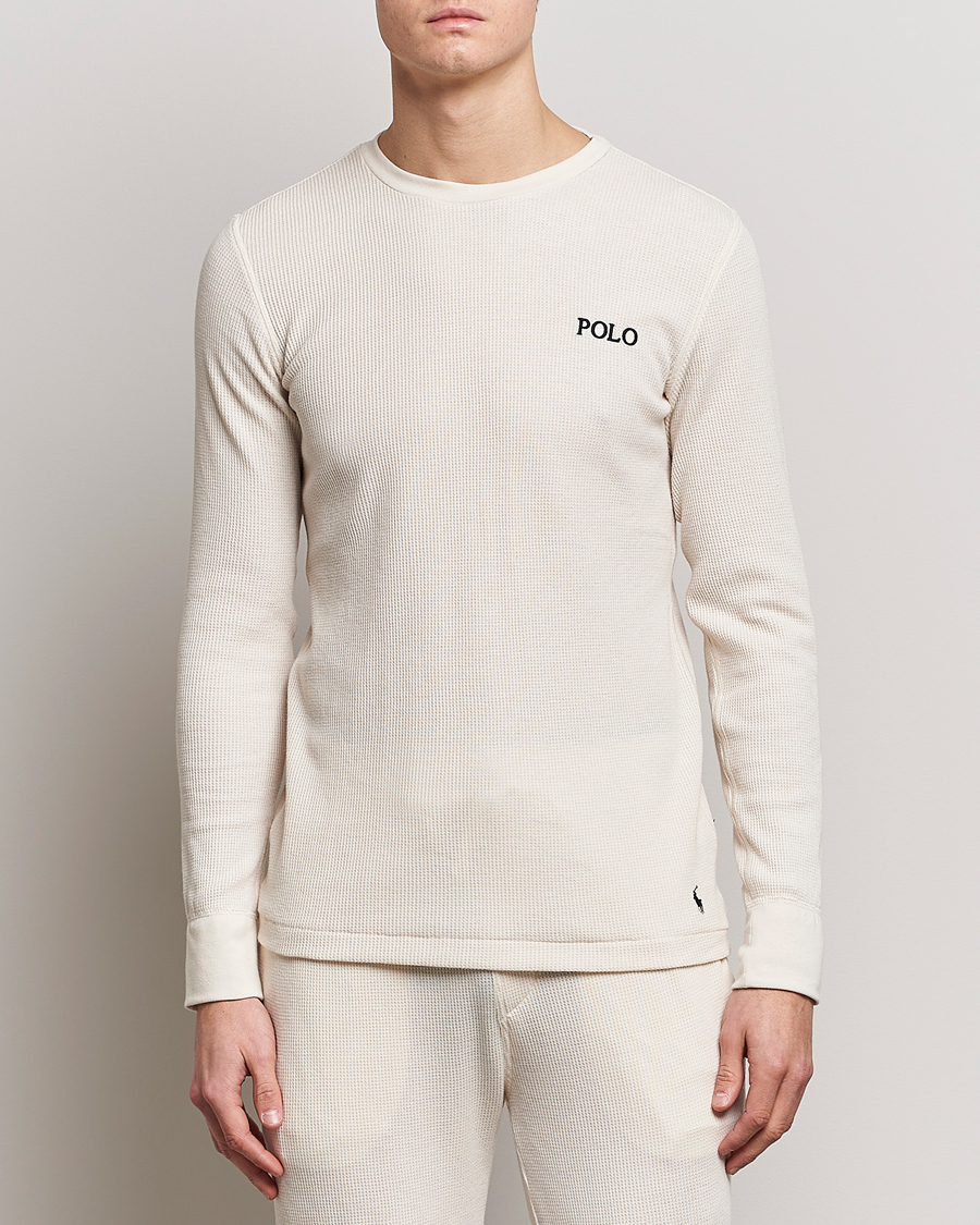 Heren | T-shirts | Polo Ralph Lauren | Waffle Long Sleeve Crew Neck Guide Cream
