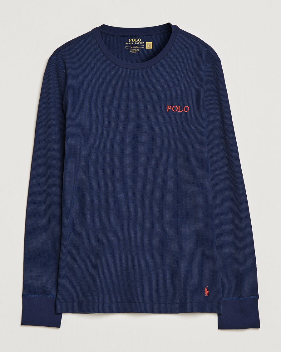 Heren | T-shirts | Polo Ralph Lauren | Waffle Long Sleeve Crew Neck Cruise Navy