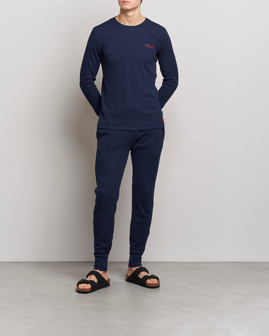 Heren | T-shirts | Polo Ralph Lauren | Waffle Long Sleeve Crew Neck Cruise Navy