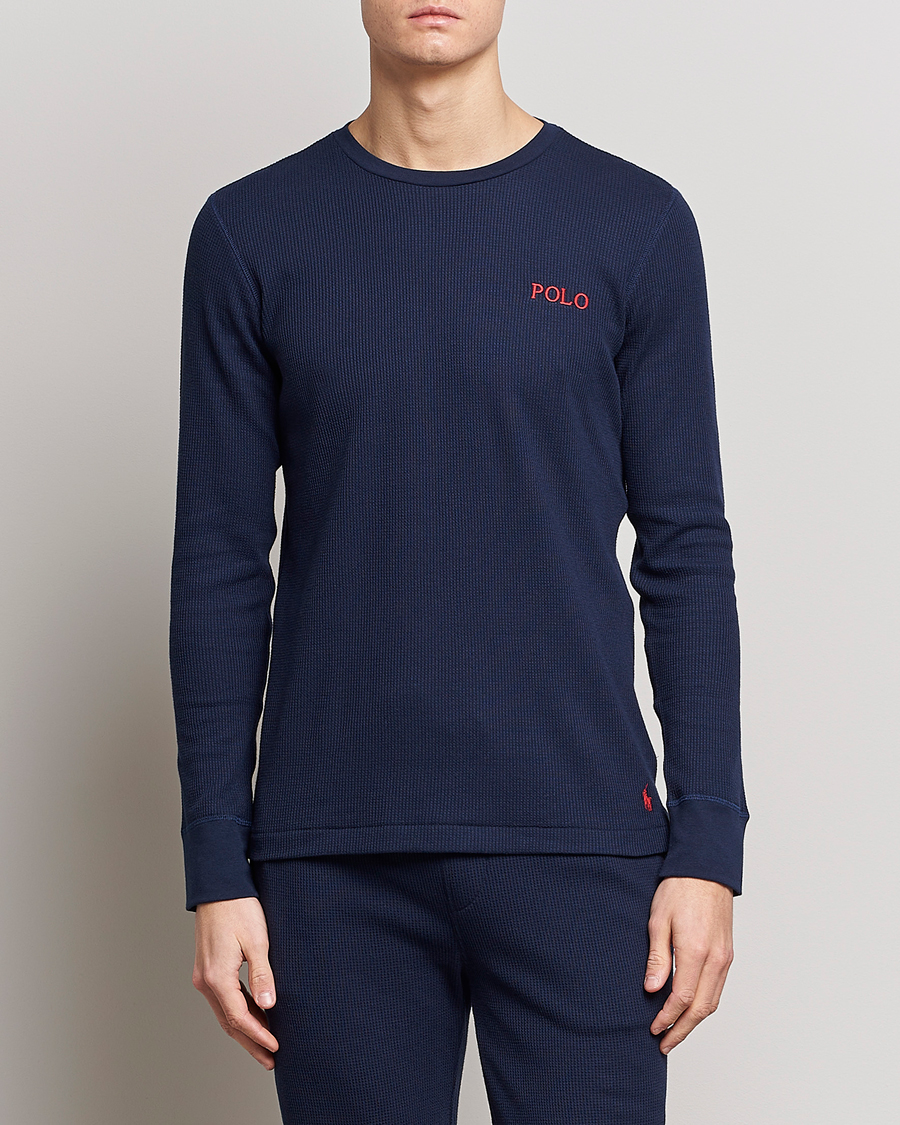 Heren | T-shirts | Polo Ralph Lauren | Waffle Long Sleeve Crew Neck Cruise Navy