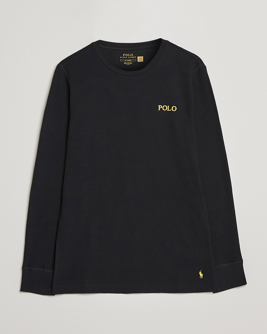 Heren | T-shirts | Polo Ralph Lauren | Waffle Long Sleeve Crew Neck Black