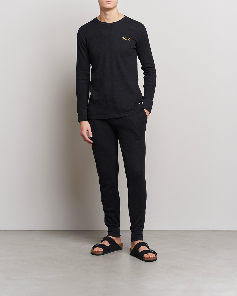 Heren | T-shirts | Polo Ralph Lauren | Waffle Long Sleeve Crew Neck Black
