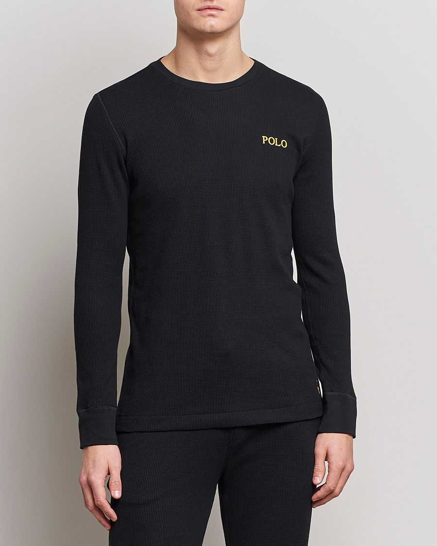 Heren | T-shirts | Polo Ralph Lauren | Waffle Long Sleeve Crew Neck Black