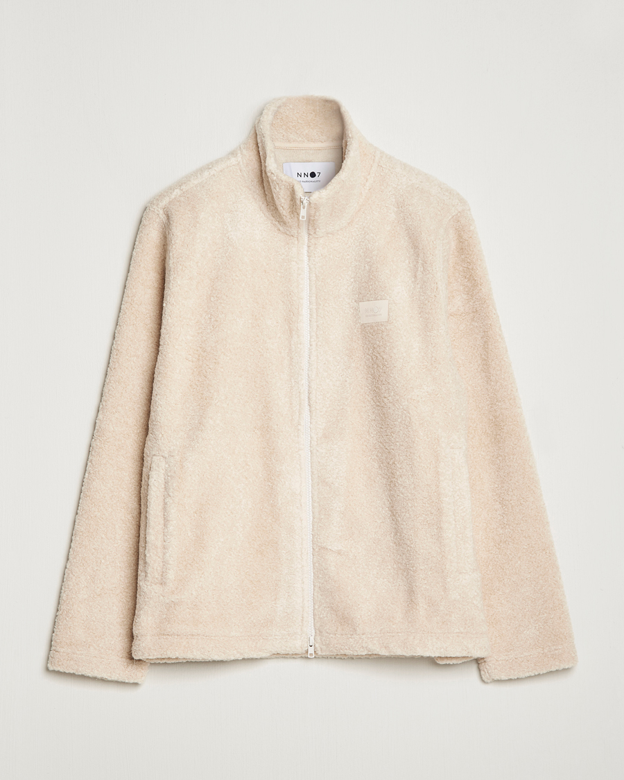 Heren | Truien | NN07 | Nil Pile Full Zip Jacket Ecru