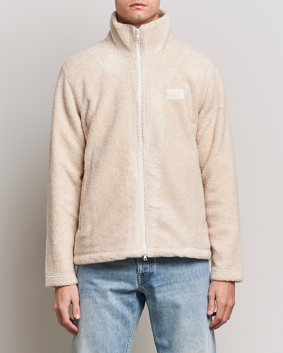 Heren | Truien | NN07 | Nil Pile Full Zip Jacket Ecru