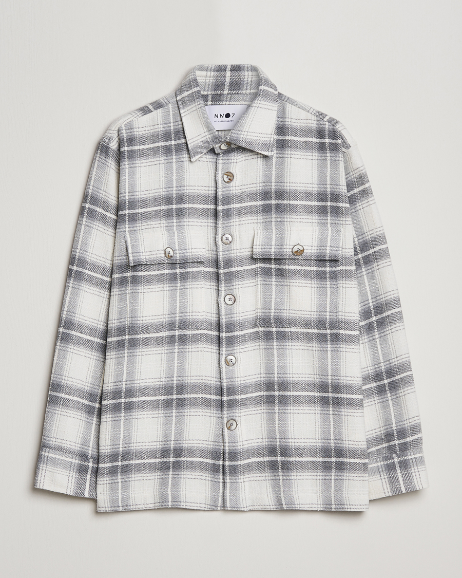 Heren | Overhemden | NN07 | Soren Cotton Checked Overhisrt Grey/White