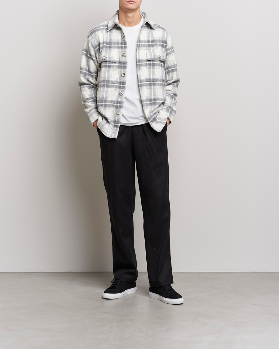 Heren | Overhemden | NN07 | Soren Cotton Checked Overhisrt Grey/White