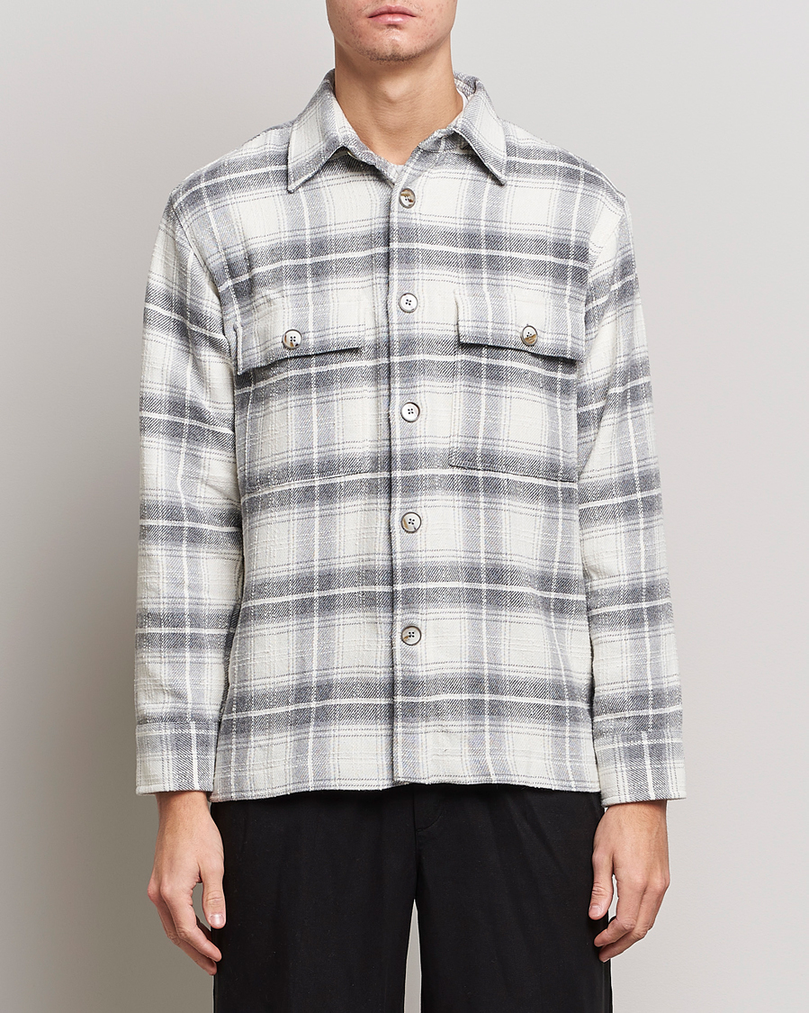 Heren | Overhemden | NN07 | Soren Cotton Checked Overhisrt Grey/White