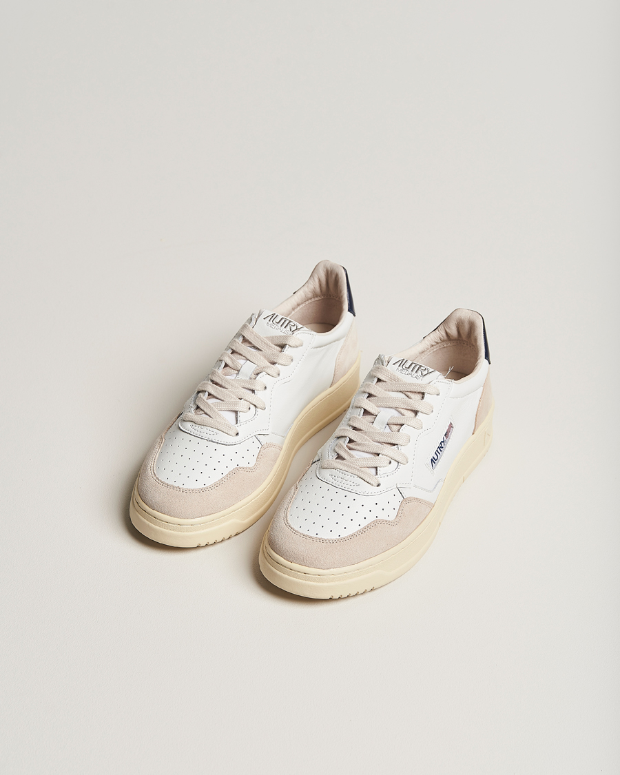 Heren | Schoenen | Autry | Medalist Low Leather/Suede Sneaker White/Blue