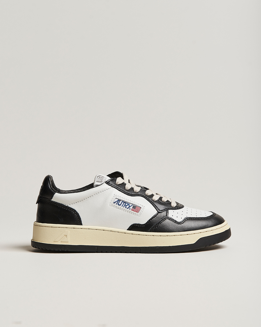 Heren | Sneakers | Autry | Medalist Low Super Soft Goat Leather Sneaker White/Black