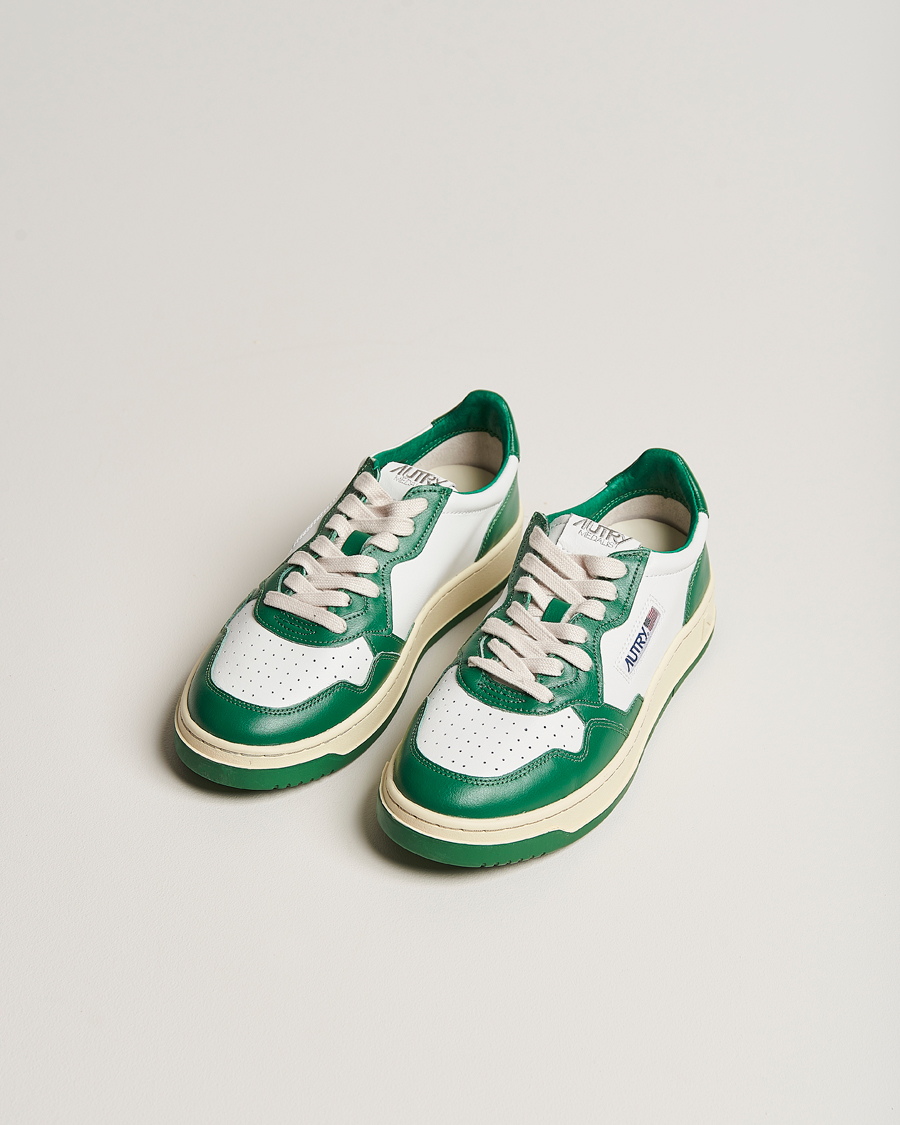 Heren | Schoenen | Autry | Medalist Low Bicolor Leather Sneaker White/Green