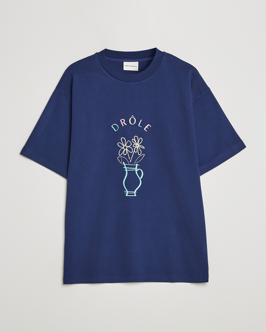 Heren | T-shirts | Drôle de Monsieur | Pot de Fleur T-Shirt Navy