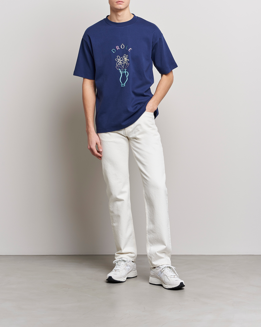 Heren | T-shirts | Drôle de Monsieur | Pot de Fleur T-Shirt Navy