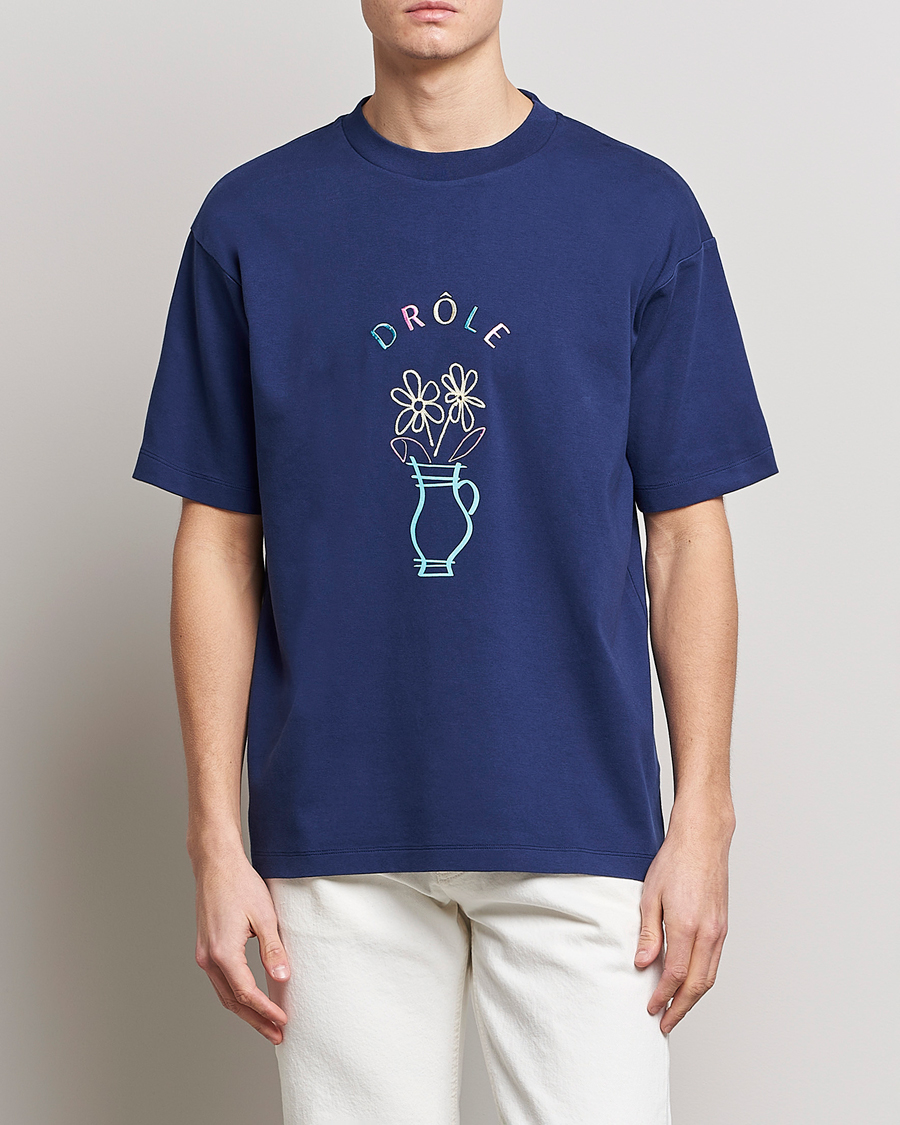 Heren | T-shirts | Drôle de Monsieur | Pot de Fleur T-Shirt Navy