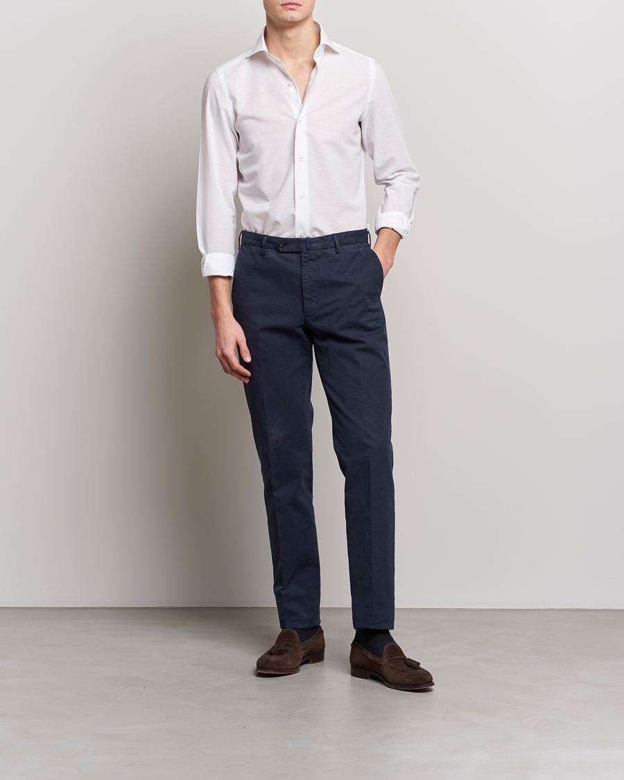 Heren | Overhemden | Finamore Napoli | Milano Slim Linen Dress Shirt White