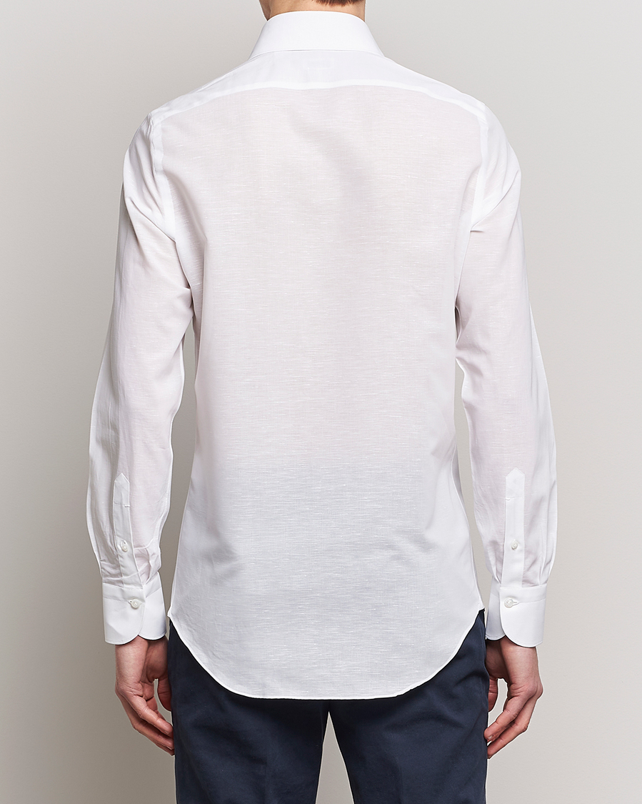 Heren | Overhemden | Finamore Napoli | Milano Slim Linen Dress Shirt White