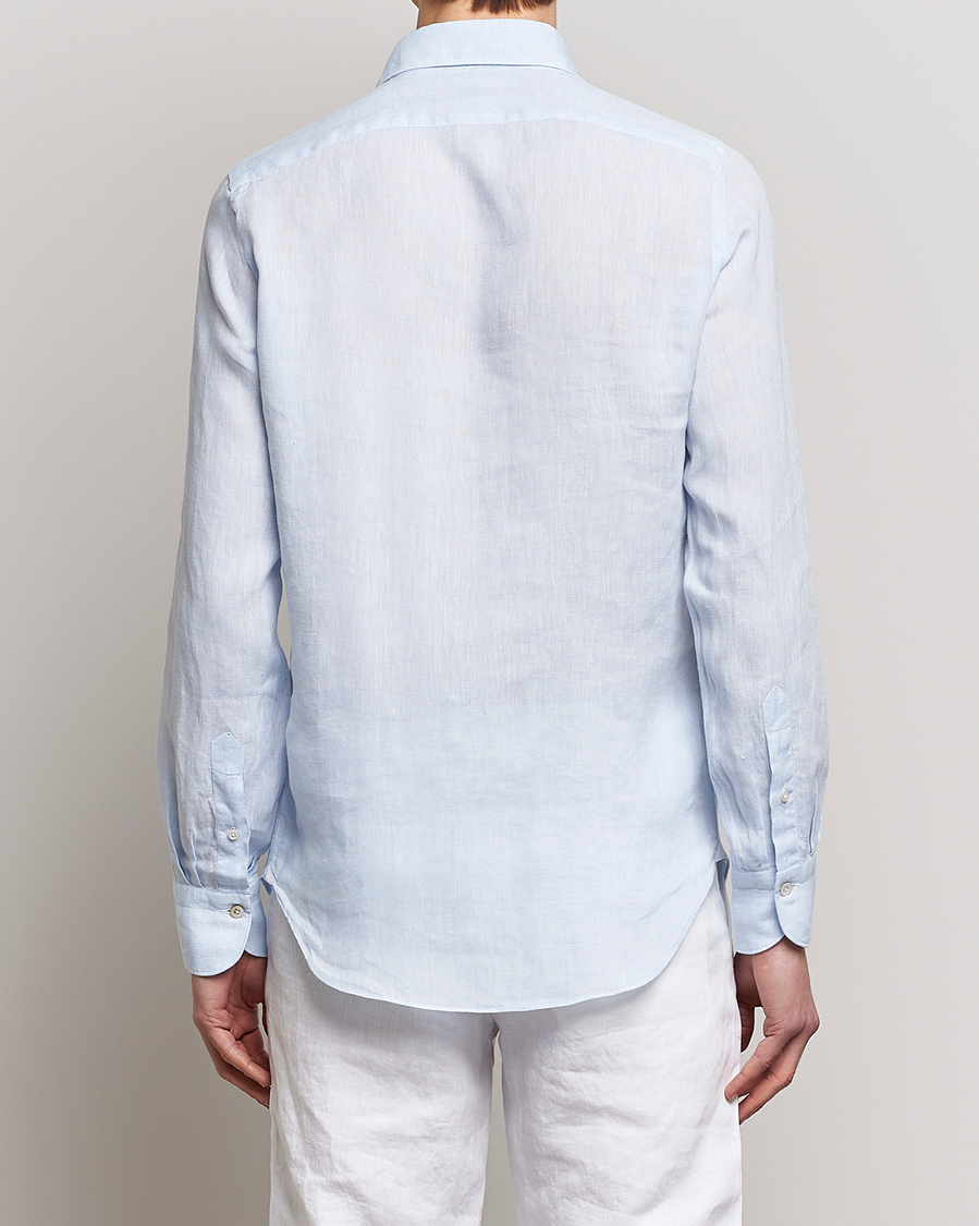 Heren | Overhemden | Finamore Napoli | Tokyo Slim Linen Shirt Light Blue