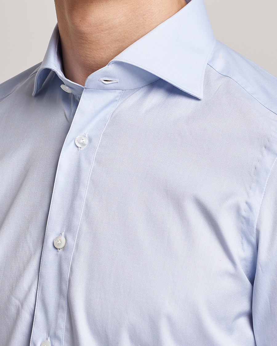 Heren | Overhemden | Finamore Napoli | Tokyo Slim Oxford Popover Shirt Light Blue