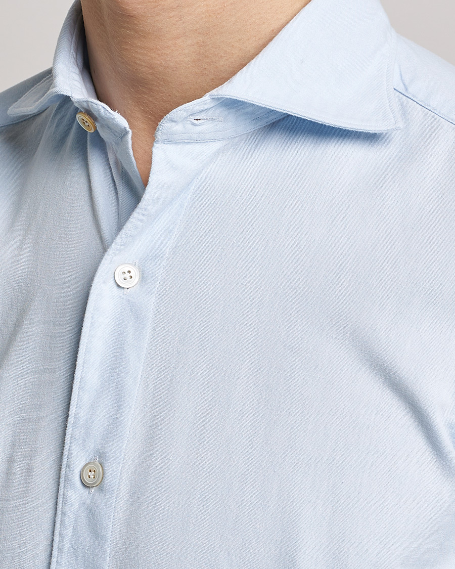 Heren | Overhemden | Finamore Napoli | Tokyo Slim Chambray Shirt Light Blue