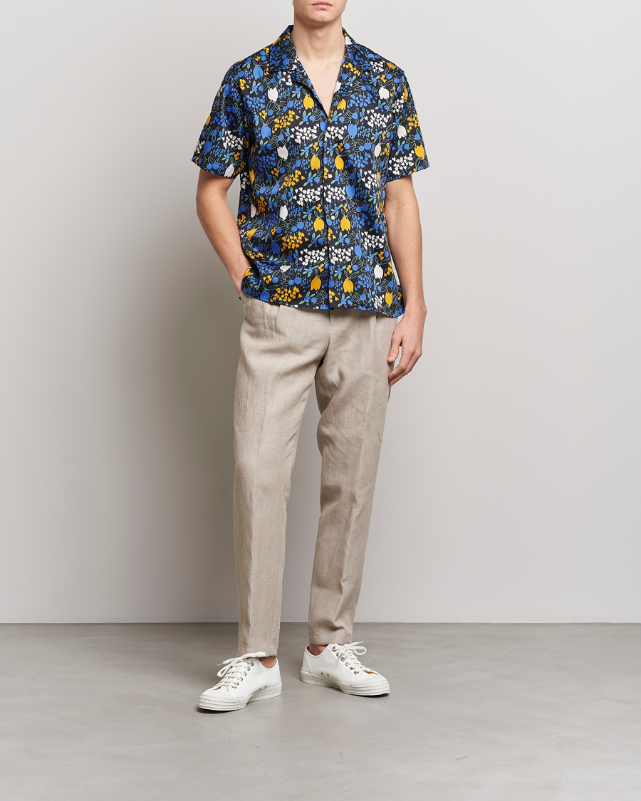 Heren | Overhemden | Gitman Vintage | Tulip Fields Camp Shirt Blue