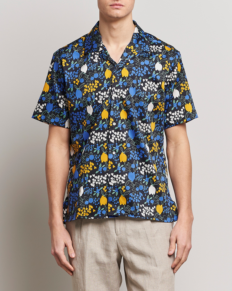 Heren | Overhemden | Gitman Vintage | Tulip Fields Camp Shirt Blue