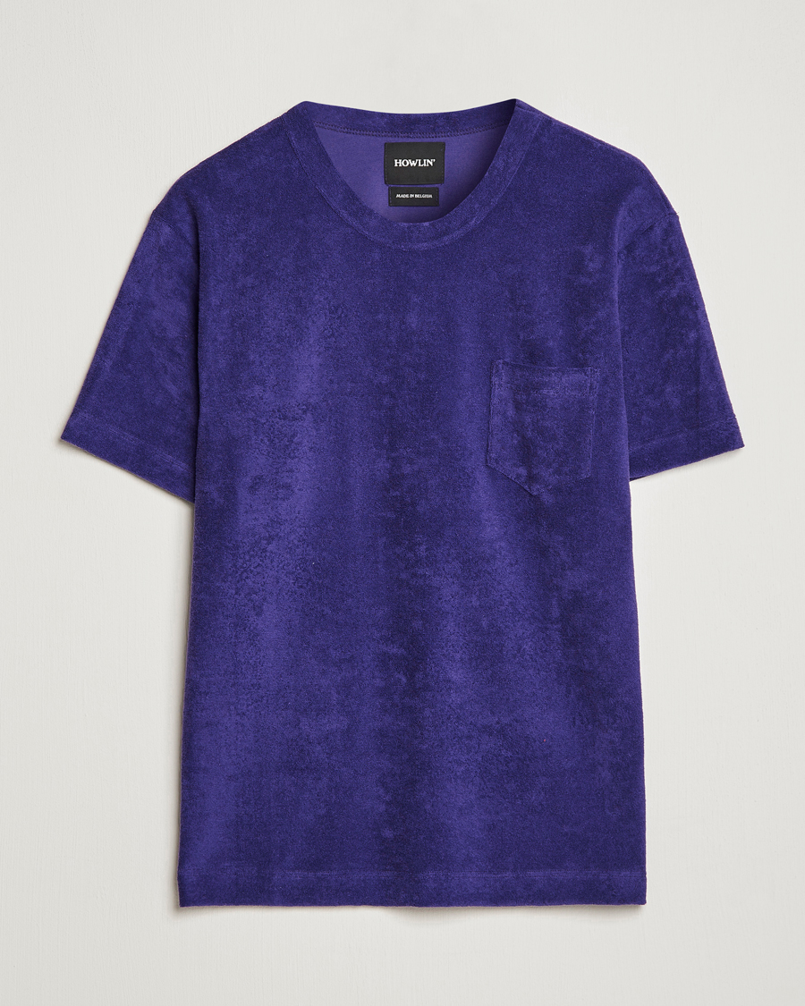Heren | T-shirts | Howlin' | Fons Cotton Blend Terry Pocket Tee Purple Eyes