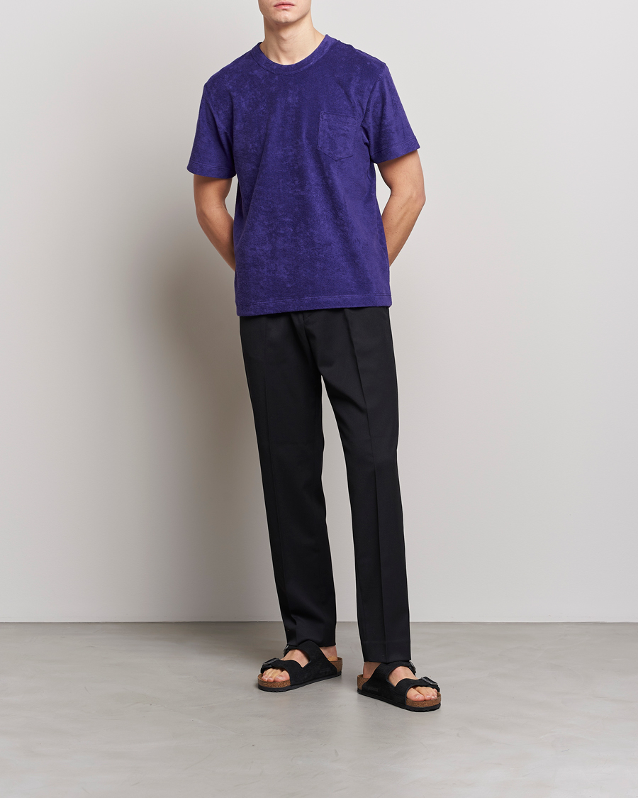 Heren | T-shirts | Howlin' | Fons Cotton Blend Terry Pocket Tee Purple Eyes